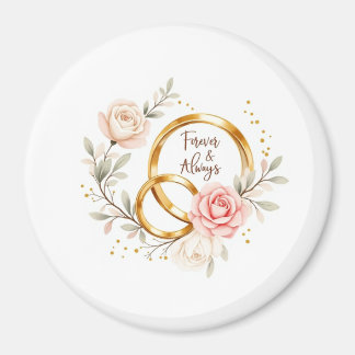 Forever & Always - Romantische trouwringen Magneet