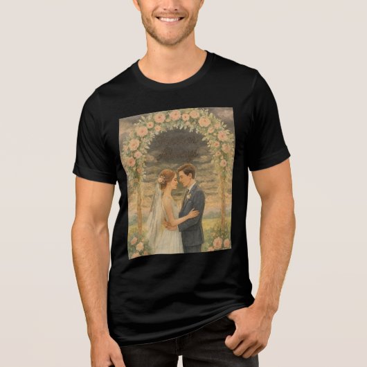 Forever & Always – Romantische Waterverf Trouwmuur Tri-Blend Shirt (Voorkant)