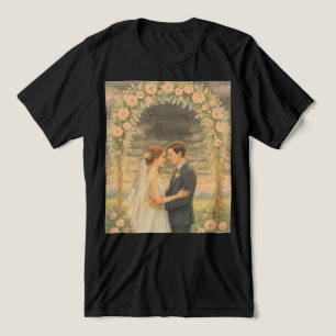 Forever & Always – Romantische Waterverf Trouwmuur Tri-Blend Shirt