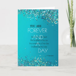 Forever and A Day Poem Aqua Blauwgroen Confetti Kaart