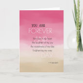 Forever and A Day Poem Pink Cream Waterverf Kaart (Voorkant)