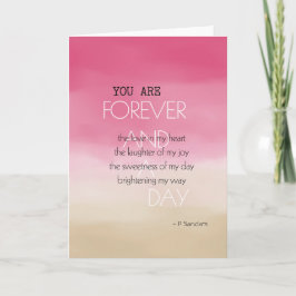 Forever and A Day Poem Pink Cream Waterverf Kaart