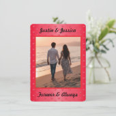 Forever and Always Valentine's Photo Feestdagenkaart (Staand voorkant)