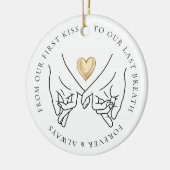 Forever and Always Wedding Anniversary Photo Keramisch Ornament (Links)