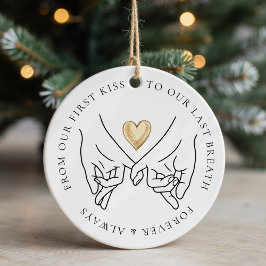 Forever and Always Wedding Anniversary Photo Keramisch Ornament