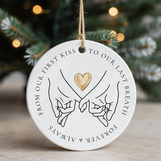 Forever and Always Wedding Anniversary Photo Keramisch Ornament