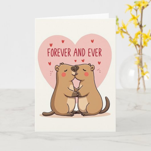 Forever And Ever Groundhog Love Card Kaart (Gele Bloem)