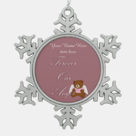 Forever Angel, Zwangerschap en Baby verlies, Roze Tin Sneeuwvlok Ornament