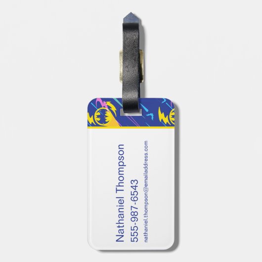 Forever Batman Bat Signal Pattern Bagagelabel (Achterkant verticaal)