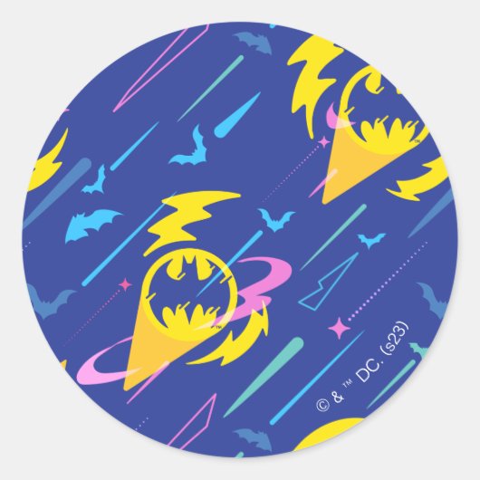 Forever Batman Bat Signal Pattern Ronde Sticker (Voorkant)