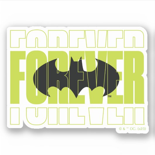 Forever Batman Typografie Symbool Grafisch Sticker (Voorkant)