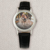 Forever Be My Always Modern Wedding Photo Script Horloge