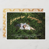 Forever Begins | Gouden Save the Date Fotokaart (Voorkant / Achterkant)