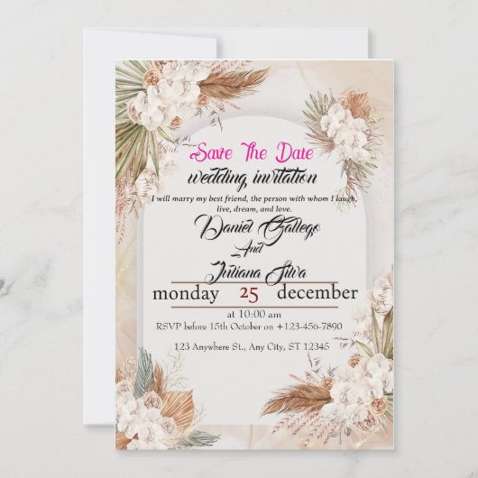 Forever Begins Here – Back of Invitation Design Kaart (Voorkant)