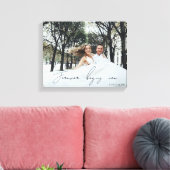 Forever Begins Nu Bruiloft Gift Passen getrouwd Fo Canvas Afdruk (Insitu (Woonkamer))