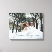 Forever Begins Nu Bruiloft Gift Passen getrouwd Fo Canvas Afdruk (Voorkant)