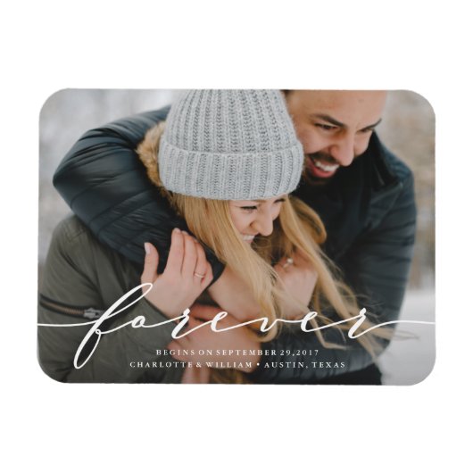 Forever Begins Save the Date Photo Magnet Magneet (Horizontaal)