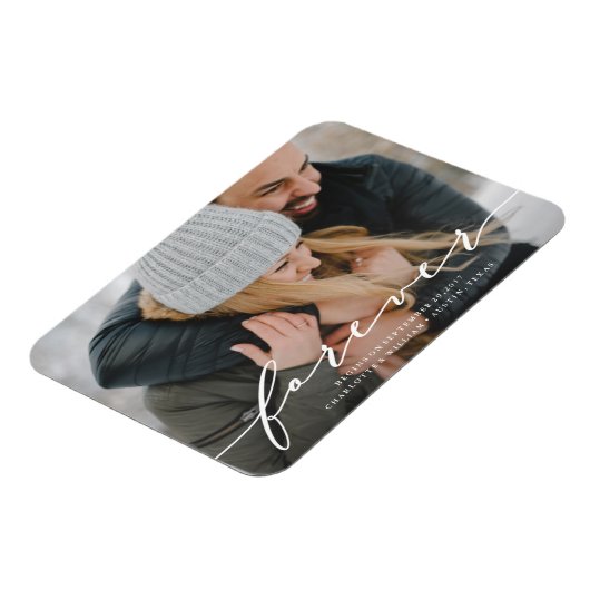 Forever Begins Save the Date Photo Magnet Magneet (Linkerzijde)