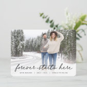 Forever begint hier | Foto-Verloving Aankondiging (Staand voorkant)