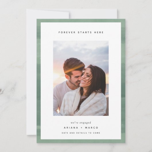 Forever begint hier | Foto-Verloving Aankondiging (Voorkant)