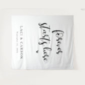 Forever begint hier - gepersonaliseerde trouwbanne wandkleed (Voorkant (horizontaal))