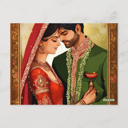 Forever begint hier: prachtige bruiloft uitnodigin briefkaart (Achterkant)