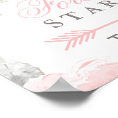 Forever begint op deze manier roze Waterverf Roos Poster (Hoek)