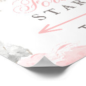 Forever begint op deze manier roze Waterverf Roos Poster (Hoek)