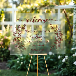 Forever begint vandaag Maroon Minimal Welcome Acryl Bord