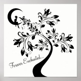 Forever betoverd ~ Moon Love Girl ~ Flower Tree Poster