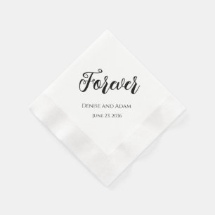 Forever bruiloft Reception Cocktail Napkins Servet