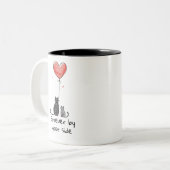 Forever By Your Side - Schattigee kat Valentijns Tweekleurige Koffiemok (Voorkant links)