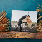 Forever Calligrafie Script Couple Weddenfoto Fotoplaat (Zijkant)