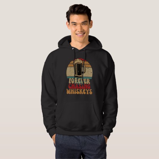 Forever Chasing Sunset Retro Beer Groovy Hoodie (Voorkant volledig)