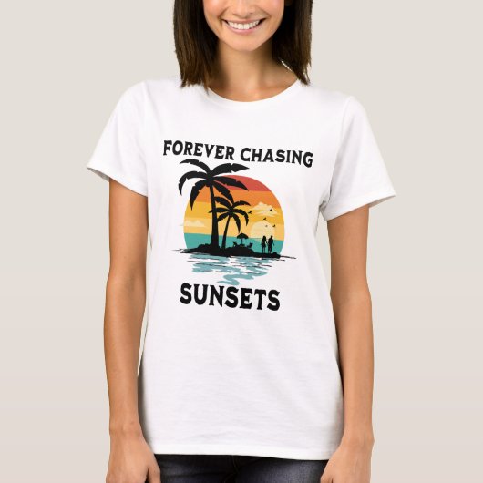 Forever Chasing Zonsondergangen Beach Lover T-shirt (Voorkant)