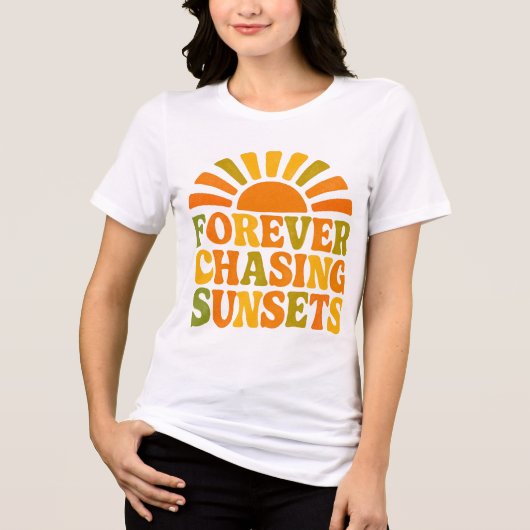 Forever Chasing Zonsondergangen - Dromerig ontwerp Tri-Blend Shirt (Voorkant)