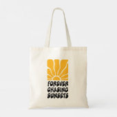 Forever Chasing Zonsondergangen - Groovy Retro Sun Tote Bag (Achterkant)