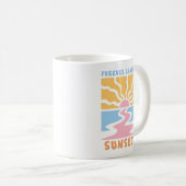 Forever Chasing Zonsondergangen Retro Koffiemok (Voorkant rechts)