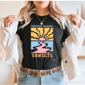 Forever Chasing Zonsondergangen Retro T-shirt