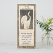 Forever Crane Love - Vintage Wedding Kaart (Staand voorkant)