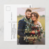 Forever Dankbaar Gouden Foto Trouwen Dank u Briefkaart (Voorkant / Achterkant)