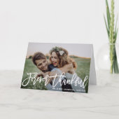 Forever Dankbaar Moderne Kalligrafie Trouwfoto Bedankkaart (Voorkant)