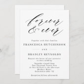 Forever Elegant Calligraphy Monochrome Wedding Inv Kaart (Voorkant / Achterkant)