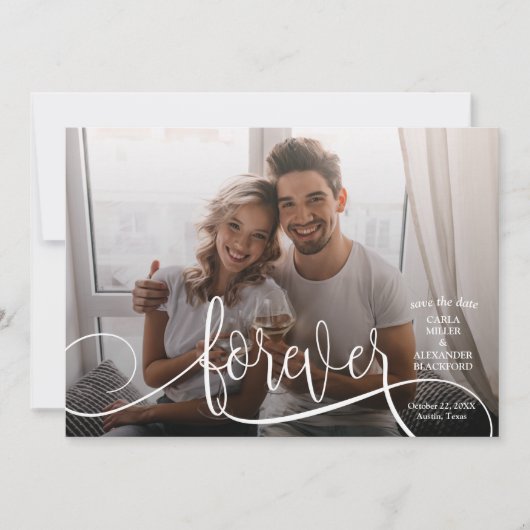 FOREVER Elegant Photo Wedding Save the Date (Voorkant)