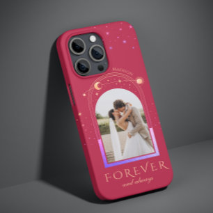 FOREVER EN ALTIJD Wedding Magenta Celestial Foto Case-Mate iPhone 14 Hoesje