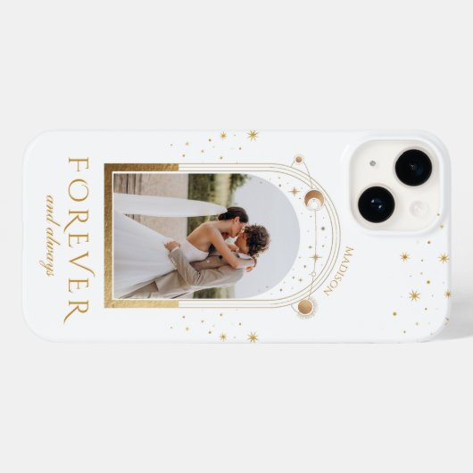 FOREVER EN ALTIJD Wedding Magenta Celestial Foto Case-Mate iPhone Case (Achterkant (horizontaal))