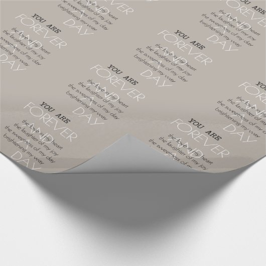 Forever en een dag gedicht bruiloft cadeaupapier (Hoek)