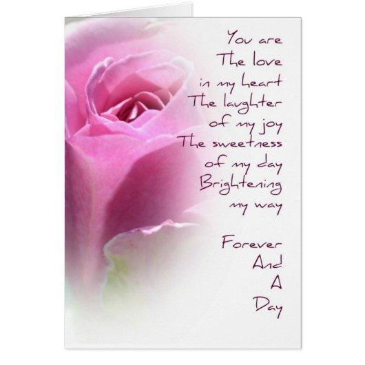 Forever en een dag Roos gedicht (Voorkant)