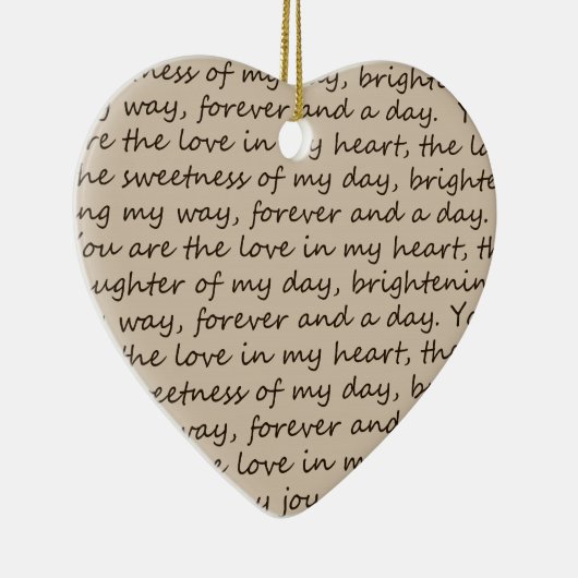 Forever en een daggedicht keramisch ornament (Rechts)