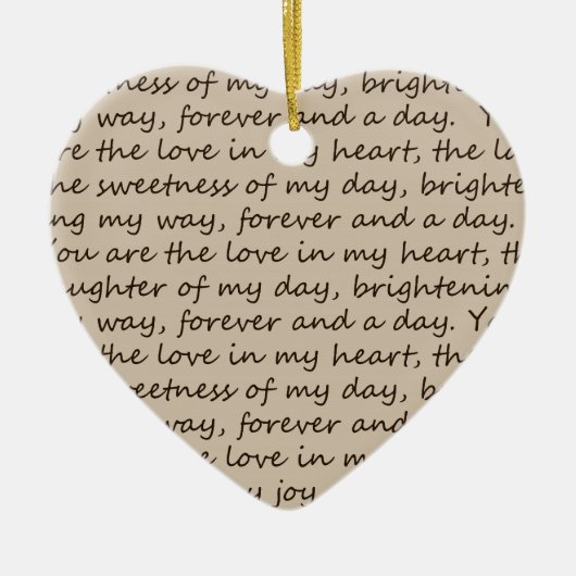 Forever en een daggedicht keramisch ornament (Voorkant)